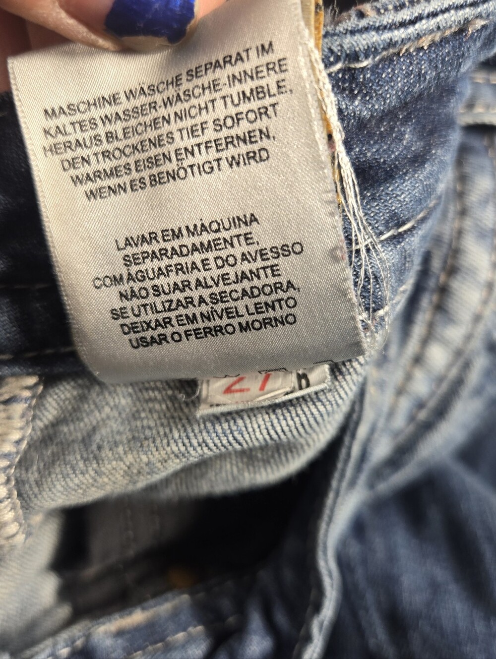Miss Me Blue Skinny Jeans with Embellished Back Pockets - Picture 7 of 12